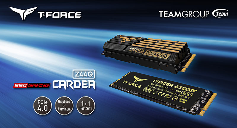 TEAMGROUP unveils the T-FORCE CARDEA Z44Q PCIe4.0 SSD with two patented cooling modules, QLC Flash, and PCIe Gen4x4 interface that supports the latest NVMe1.4 standard